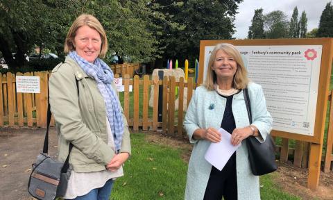 Malvern Hills District Council leader Sarah Rouse and Harriett Baldwin MP