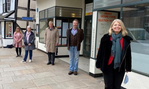 Harriett Baldwin MP outside the Regal Theatre