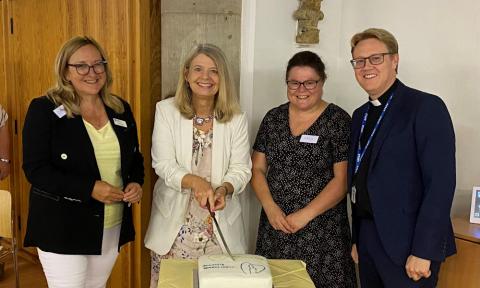 Harriett Baldwin MP formally opens the new meeting area at St Mathias Church, in Malvern Link