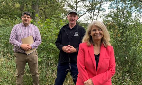 Harriett Baldwin MP visiting Monkwood Green near Hallow