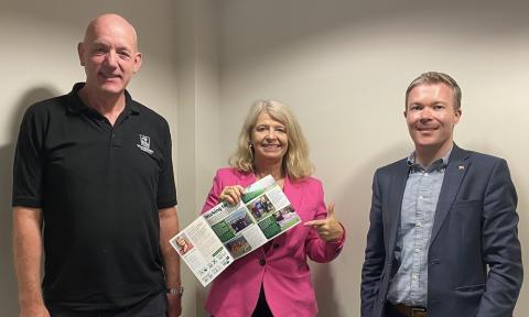 Harriett Baldwin MP with Colin Raven from Worcestershire Wildlife Trust and Councillor Bradley Thomas