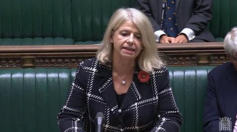 Dame Harriett Baldwin MP speaking at the Dispatch Box in the House of Commons