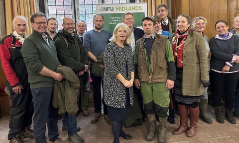 Dame Harriett Baldwin MP meeting a delegation of farmers at the inheritance tax mass lobby in Westminster