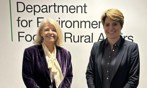 Dame Harriett Baldwin MP with Floods Minister Emma Hardy MP. 